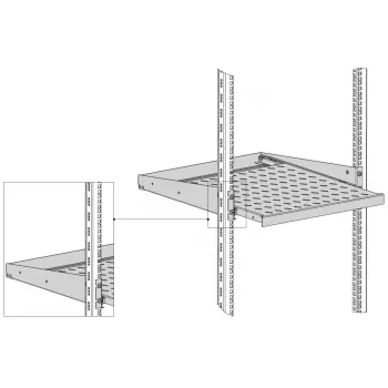 EFB Elektronik 19 colių 2U ištraukiama lentyna D 555mm priekinis montavimas 20 kg