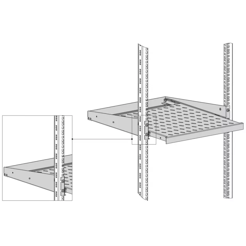 EFB Elektronik 19 colių 2U ištraukiama lentyna D 555mm priekinis montavimas 20 kg