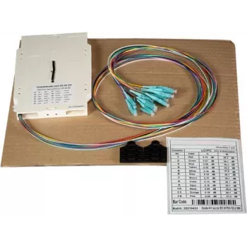 EFB Pre-assembled Splice Cassette su spalvotais LC pigtail'ais OM5 12 pluoštų