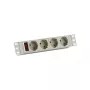 EFB-Elektronik 10 1HE Power Strip 4 x CEE 7/3 su jungikliu, aliuminio profilis, pilka