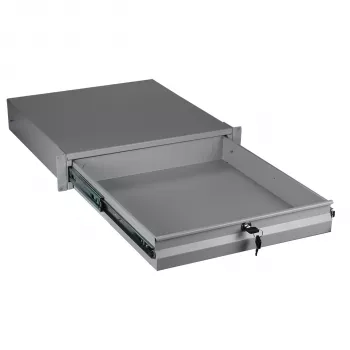 EFB Elektronik 19 inch 2U užrakinamas klaviatūros ir dokumentų stalčius RAL 7035