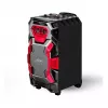 Leicke DJ ROXX TROLLEY PRO nešiojama PA garso sistema su Bluetooth, 100 W RMS, 10 colių žemųjų dažnių garsiakalbiu, LED apšvietimu, vežimėliu, mikrofonu ir nuotolinio valdymo pultu