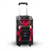 Leicke DJ ROXX TROLLEY PRO nešiojama PA garso sistema su Bluetooth, 100 W RMS, 10 colių žemųjų dažnių garsiakalbiu, LED apšvietimu, vežimėliu, mikrofonu ir nuotolinio valdymo pultu