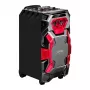 Leicke DJ ROXX TROLLEY PRO nešiojama PA garso sistema su Bluetooth, 100 W RMS, 10 colių žemųjų dažnių garsiakalbiu, LED apšvietimu, vežimėliu, mikrofonu ir nuotolinio valdymo pultu