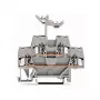 WAGO 280-519 2-jungčių Push-in CAGE CLAMP gnybtų blokas, 2,5 mm², pilkas, montavimui ant DIN bėgelio