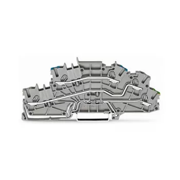 WAGO 2003-6646 daugiapakopė instaliacinė gnybtų kaladėlė, N/L/PE, 2.5 mm², Push-in CAGE CLAMP, pilka