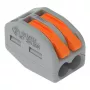 WAGO 222-412 2-Conductor Splicing Connector, Grey/Transparent, 32A, 400V