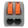 WAGO 222-412 2-Conductor Splicing Connector, Grey/Transparent, 32A, 400V