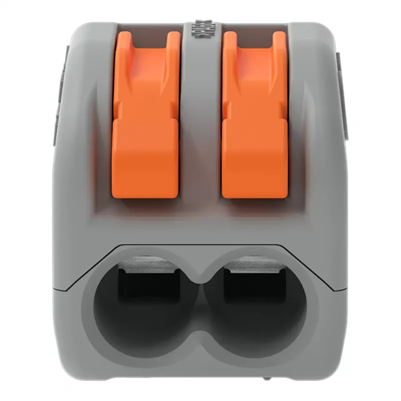 WAGO 222-412 2-Conductor Splicing Connector, Grey/Transparent, 32A, 400V