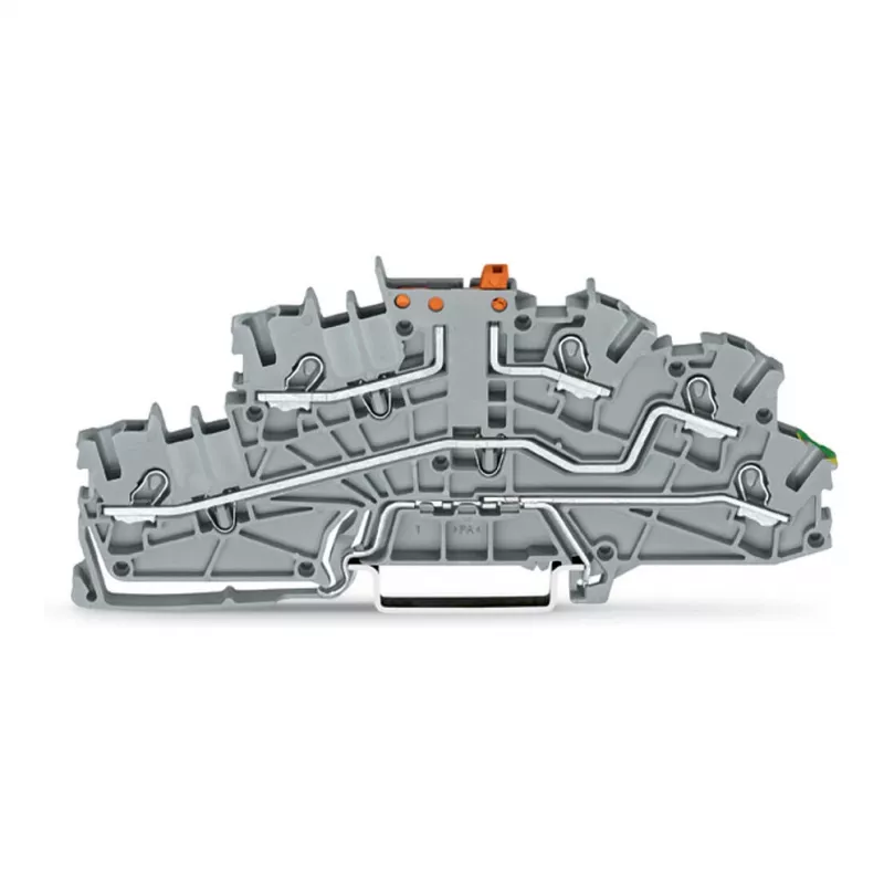 WAGO TOPJOB S N-Atjungimo Gnybtų Blokas su PE, 3-Laidinis, Push-in CAGE CLAMP, Pilkas, 2003-6644
