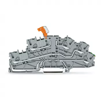 WAGO TOPJOB S N-Atjungimo Gnybtų Blokas su PE, 3-Laidinis, Push-in CAGE CLAMP, Pilkas, 2003-6644