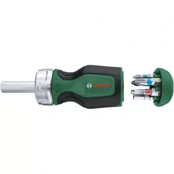 Bosch 1600A032UY Reketinis atsuktuvas su 12 antgalių (25 mm) S2 plieno, 1/4 inch šešiabriaunis, ergonomiška rankena