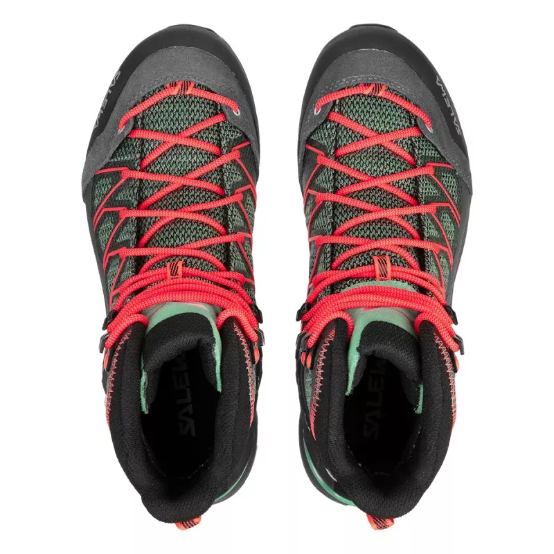 Salewa Mountain Trainer Lite Mid GTX Moteriški Žygiavimo Batai - Cactus/Fluo Coral - EU 40.5