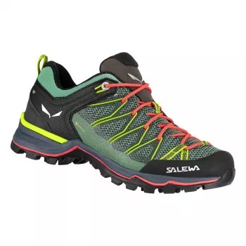 SALEWA Women's MTN Trainer Lite GTX Hiking Shoes - Field Green/Fluo Coral - UK 4 (EU 36.5)