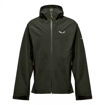 Salewa Puez Aqua 4 PTX 2.5L Rain Jacket - Dark Olive (Size S)