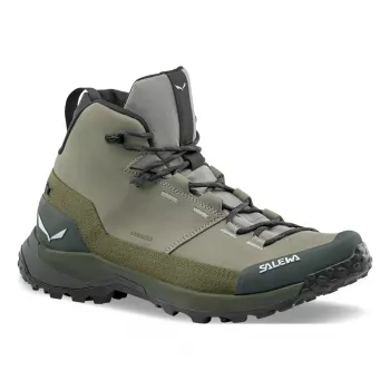 SALEWA Puez Leather Mid PTX Hiking Boots Shadow Dark Olive EU 43