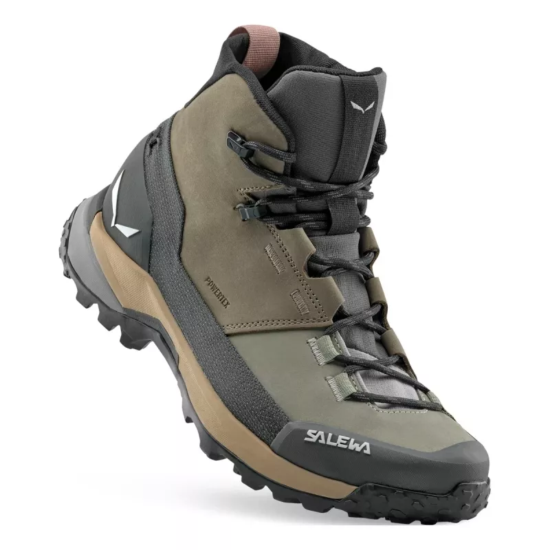 SALEWA Shoes Puez Leather Mid PTX Bungee Cord-Onyx UK 5.5