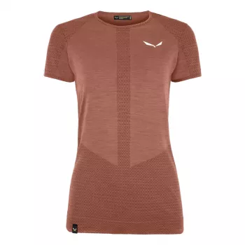 Salewa Zebru Medium Warm AMR T-Shirt Women's - Etruscan Red, XS