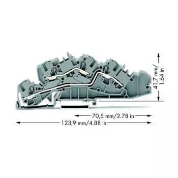 WAGO 2005-7642 Praleidžiamoji gnybtų jungtis, 4 mm², 32 A, 400 V, pilka, CAGE CLAMP