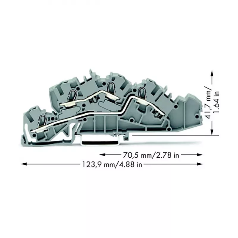 WAGO 2005-7642 Praleidžiamoji gnybtų jungtis, 4 mm², 32 A, 400 V, pilka, CAGE CLAMP