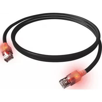 EasyLan DualBoot LED Patch Cable RJ45 S/FTP Cat.6A (Class EA) su SaCon Connector LSOH Juoda 7,5 m