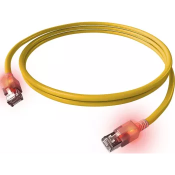 EasyLan DualBoot LED Patch Cable RJ45 S/FTP Cat.6A (Class EA) - su saCon kištuku - LSOH - Geltona - 7 m