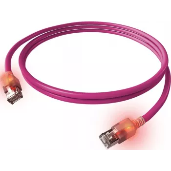 EasyLan saCon DualBoot LED Patch Cable S/FTP Purple 5,0m Cat.6a