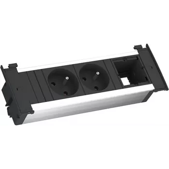 Bachmann Kapsa S - 2 m - Indoor - Type E - Black - Silver - 2 AC Outlets - 204 mm