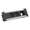 Bachmann Kapsa S - 2 m - Indoor - Type E - Black - Silver - 2 AC Outlets - 204 mm