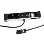 Bachmann DESK Rail maitinimo juosta su 2 Schuko lizdais ir 2 USB įkrovimo prievadais, 2 m kabeliu, sidabrinė/juoda