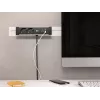 Bachmann DESK Rail maitinimo juosta su 2 Schuko lizdais ir 2 USB įkrovimo prievadais, 2 m kabeliu, sidabrinė/juoda