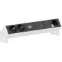 Bachmann DESK2 stalviršio maitinimo ir duomenų modulis, 2x CEE 7/3, 1x USB-C 100W, 1x Custom Module, 1 m, RAL 9010 grynai baltas