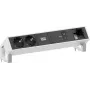 Bachmann DESK2 stalinis maitinimo modulis 2x Schuko 1x USB-C 100W 1x papildomo modulio lizdas 1m laidas INOX