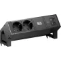 Bachmann DESK2 2x CEE7/3 1x USB-C 65W 0.2m RAL9005 stalinis maitinimo modulis
