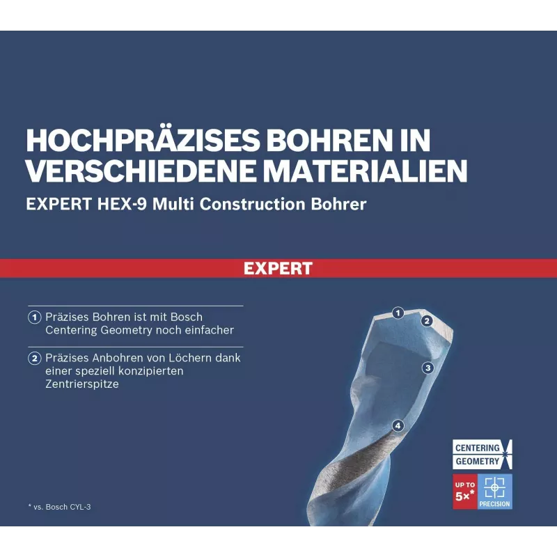 BOSCH EXPERT HEX-9 Multi Construction Universalus Grąžtų Rinkinys 8 vnt. (2608901455)