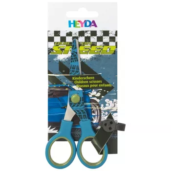 BRUNNEN Fast Wheels vaikiškos žirklės mėlyna/žalia 13,0 cm