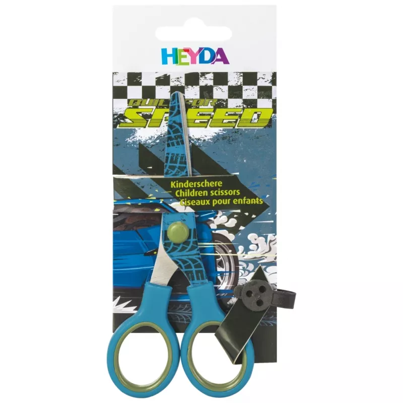 BRUNNEN Fast Wheels vaikiškos žirklės mėlyna/žalia 13,0 cm