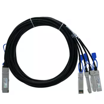 BlueOptics Ruckus 100G-QSFP-4SFP-P-0501 suderinamas BlueLAN QSFP28 į 4x SFP28 pasyvus varinis tiesioginio prijungimo (DAC) atšakos kabelis, 1 m