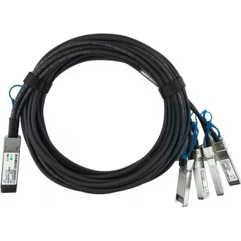BlueOptics MikroTik XQ+BC0002-XS+ Compatible BlueLAN QSFP28 Breakout Direct Attach Cable (DAC) - Passive 100 Gigabit to 4x25 Gigabit Twinaxial Copper, QSFP28 to 4xSFP28, 0,5m