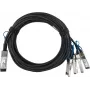 BLUEOPTICS Extreme Networks 100G-QSFP-4SFP-P-5M suderinamas BlueLAN QSFP28 į 4x SFP28 pasyvus tiesioginio prijungimo atšakos kabelis, 5 m, 26 AWG