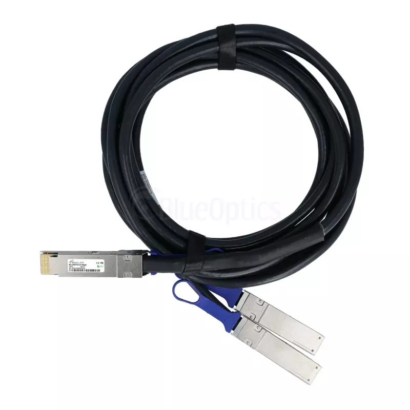 BlueLAN NVIDIA Compatible 400GBASE-CR8 QSFP-DD to 2x QSFP56 Direct Attach Copper Breakout Cable, 1m