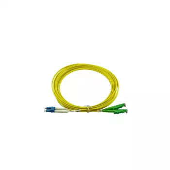 BlueOptics Duplex Fibre Optic Patch Cable, LC-UPC to E2000-APC, Single Mode OS2, 1m, Blue/Green