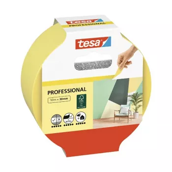Tesa Professional Painter's Masking Tape Yellow 50 m x 30 mm 1 Roll