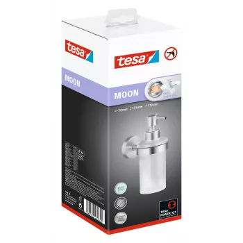 Tesa MOON muilo dozatorius 200 ml nerūdijančio plieno išvaizdos stiklas
