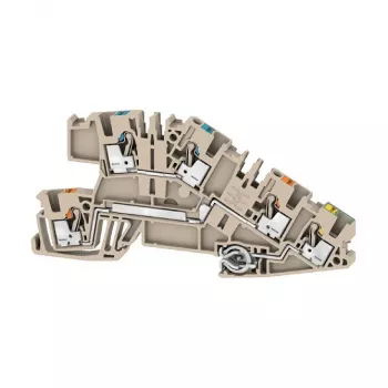 Weidmüller AITB 2.5 BB N-L-PE Montažinis gnybtų blokas, 3 polių, varžtinis sujungimas, 2,5 mm², DIN bėgelis, tamsiai smėlinis