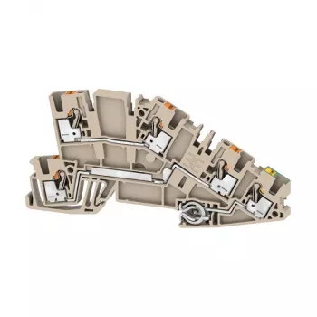 Weidmüller AITB 2.5 L-L-PE Montažinis gnybtų blokas, 2,5 mm², PUSH IN, smėlio spalvos, DIN bėgelis