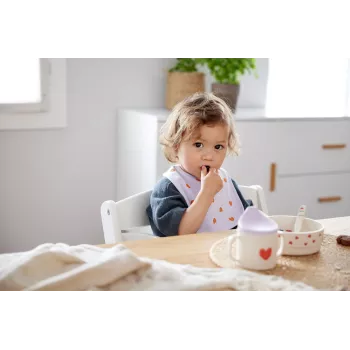 Lassig Happy Rascals Heart Lavender 5-Piece Dinnerware Set for Children