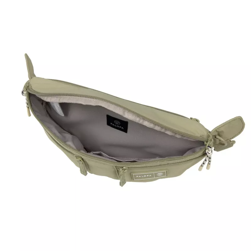 PALOPA Emma Dog Treat Bag Fanny Pack Crinkled Nylon Pale Olive