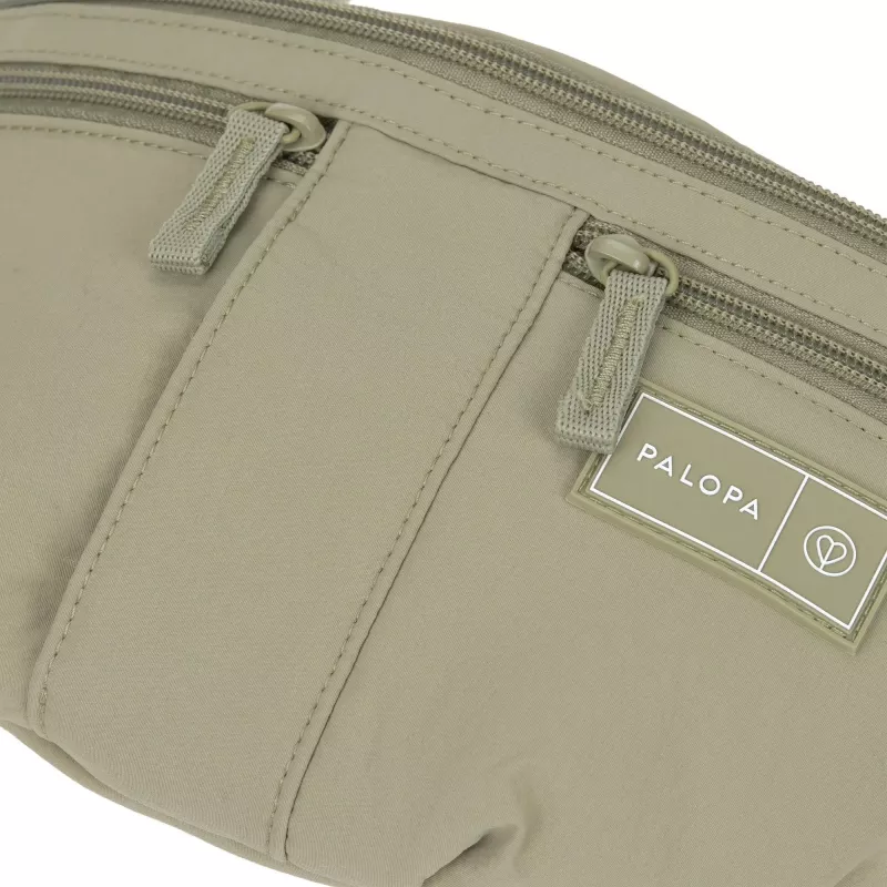 PALOPA Emma Dog Treat Bag Fanny Pack Crinkled Nylon Pale Olive