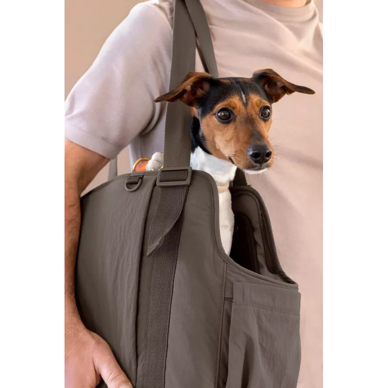 PALOPA Weda Crinkled Chocolate Pet Carrier Bag for Dogs up to 10 kg